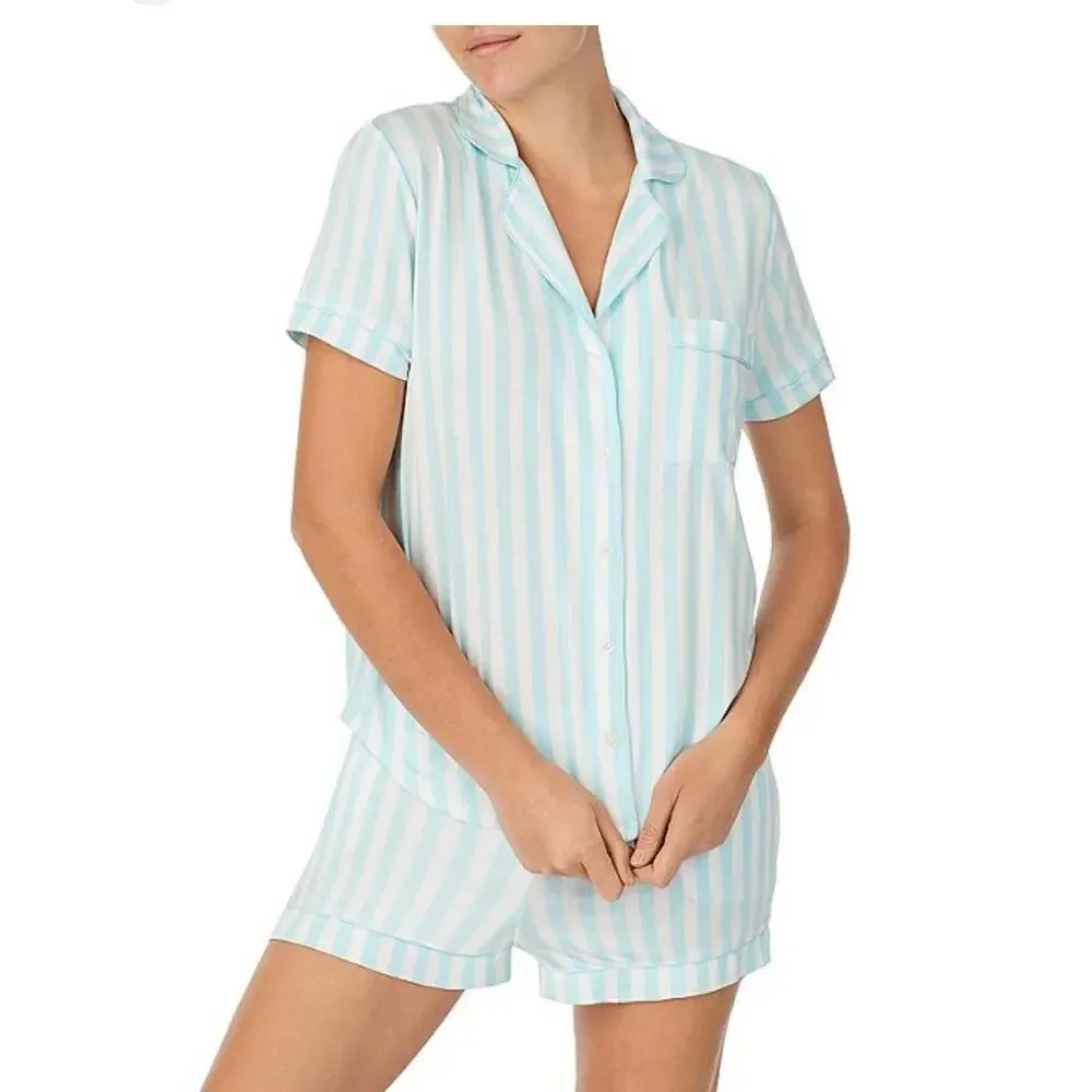 Kate Spade NY Blue White Stripe PJ Set